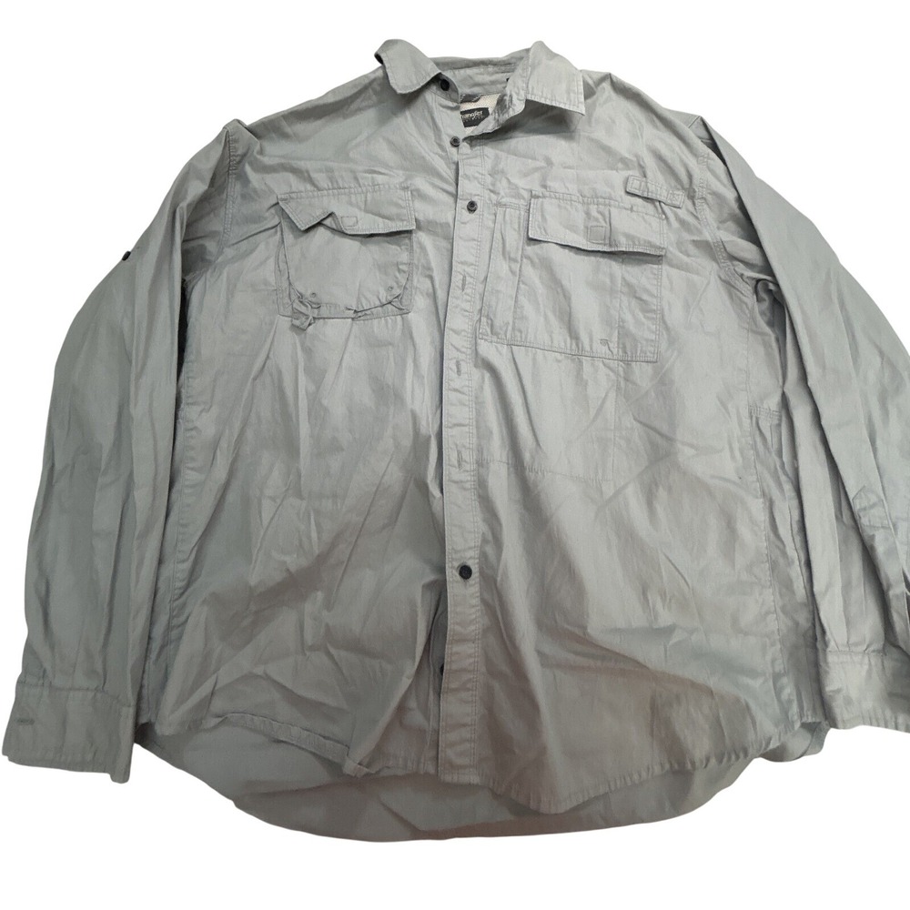 Wrangler casual shirt Men's size XL gray button-down long-sleeve